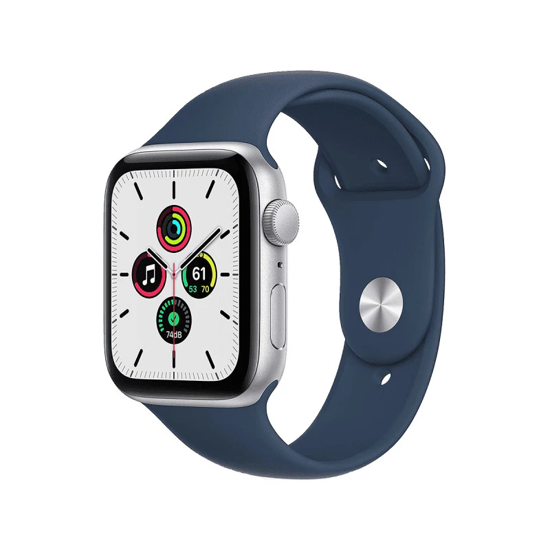 Apple Watch SE (GPS, 44mm) - Silver Aluminium with Sports Band - Abyss Blue