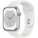 Apple Watch Series 8 (GPS, 45mm) - Silver Aluminium Case with White Sport Band - Regular