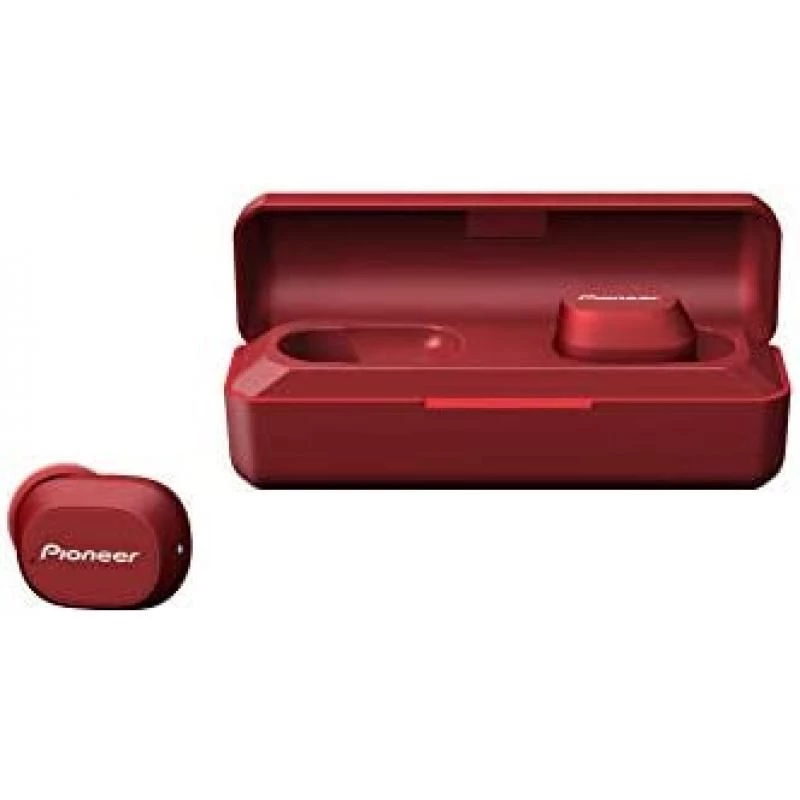 Pioneer C5 True Wireless Headphones (5 Hour Playback, Fast Charging, Ambient Awareness, IPX5 Water Protection) Red One size 