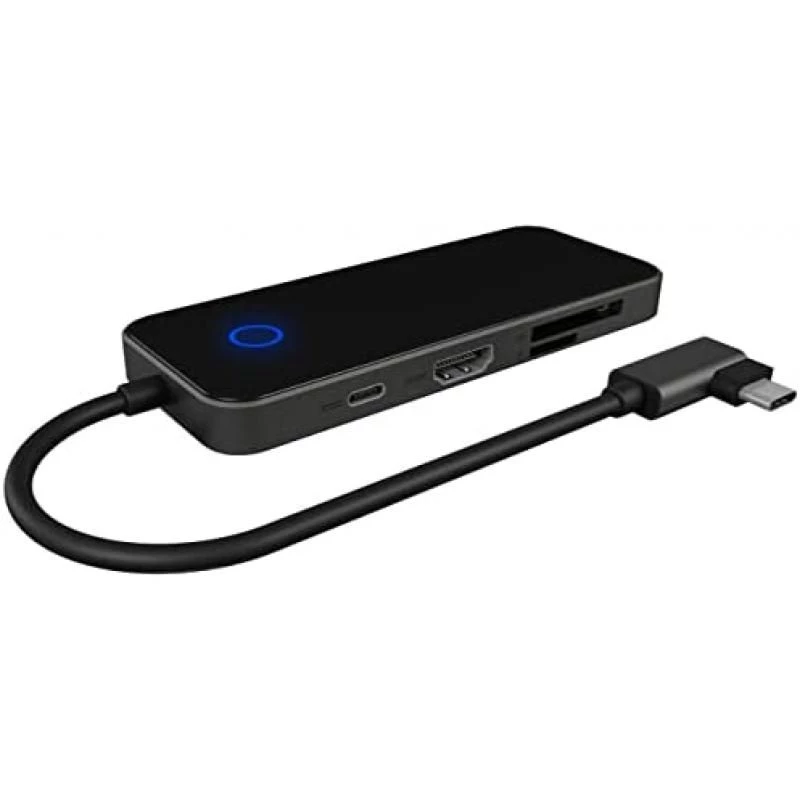 ICY BOX USB-C Docking Station (8-in-1) with 1x HDMI (4K 30Hz), 3x USB 3.0 HUB, 100W Power Delivery, Card Reader, Audio for Laptop, MacBook, iPad Pro or Android Tablet/Smartphone 