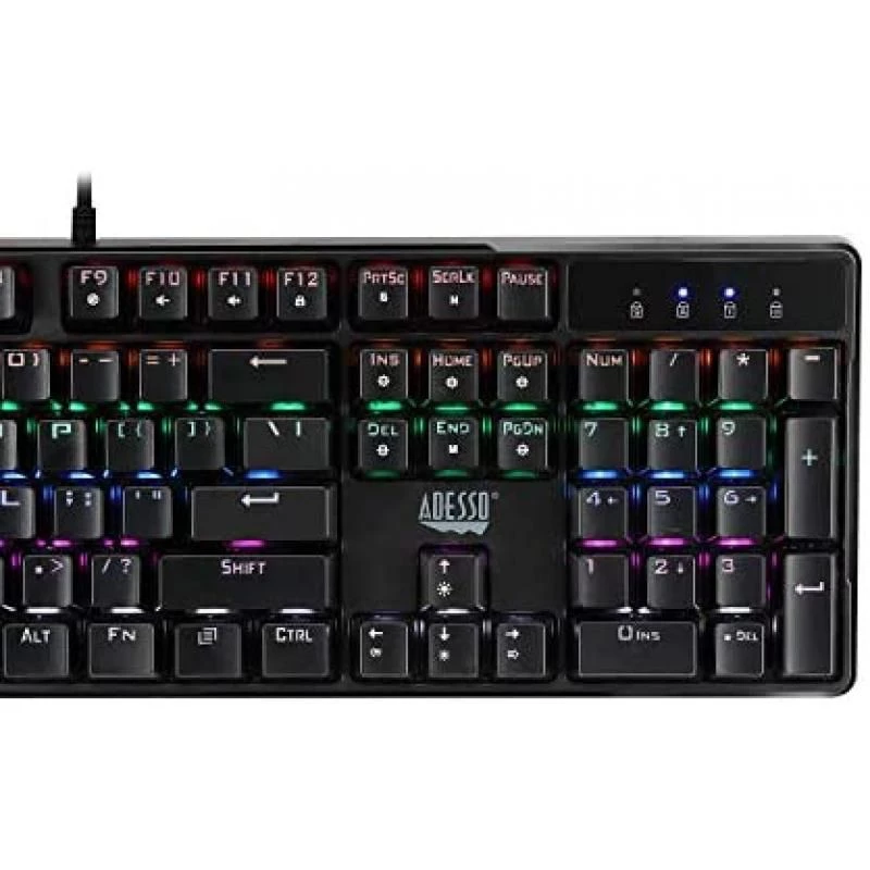 Adesso USB Gaming Keyboard, with Blue Mechanical Switch, Programmable Driver, 1 (AKB-640EB) 