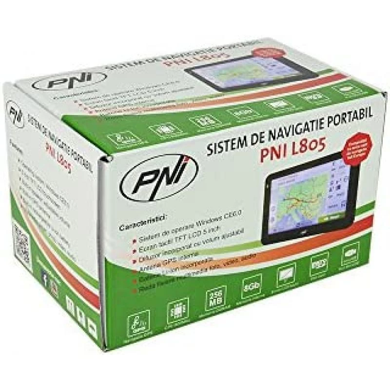 GPS navigation system PNI L805 5 inch screen, map of Europe Mireo Don't Panic + Life updates of maps 