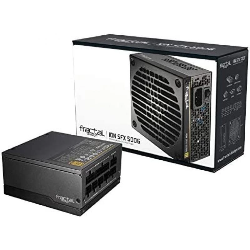 Fractal Design Ion SFX 500G - 80 Plus Gold Certified 500W Full Modular SFX-L Power Supply with UltraFlex DC wires – 120 mm silent fan with FDB bearings – Zero RPM mode - Black 