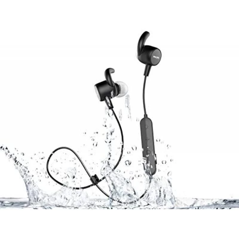 Philips Earphones SN503BK/00 Sport Headphones (Bluetooth, 6 Hours Battery Life, Built-In Heart Rate Monitor, Quick Charging Feature, Waterproof IPX5, Sweatproof) Black 