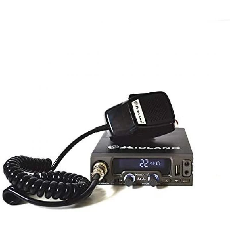 Midland Pack Radio Transmitter CB M10 ASQ Digital 4W 12V USB port + PNI Extra 45 Antenna with magnet included, length 45 cm, SWR 1.0 