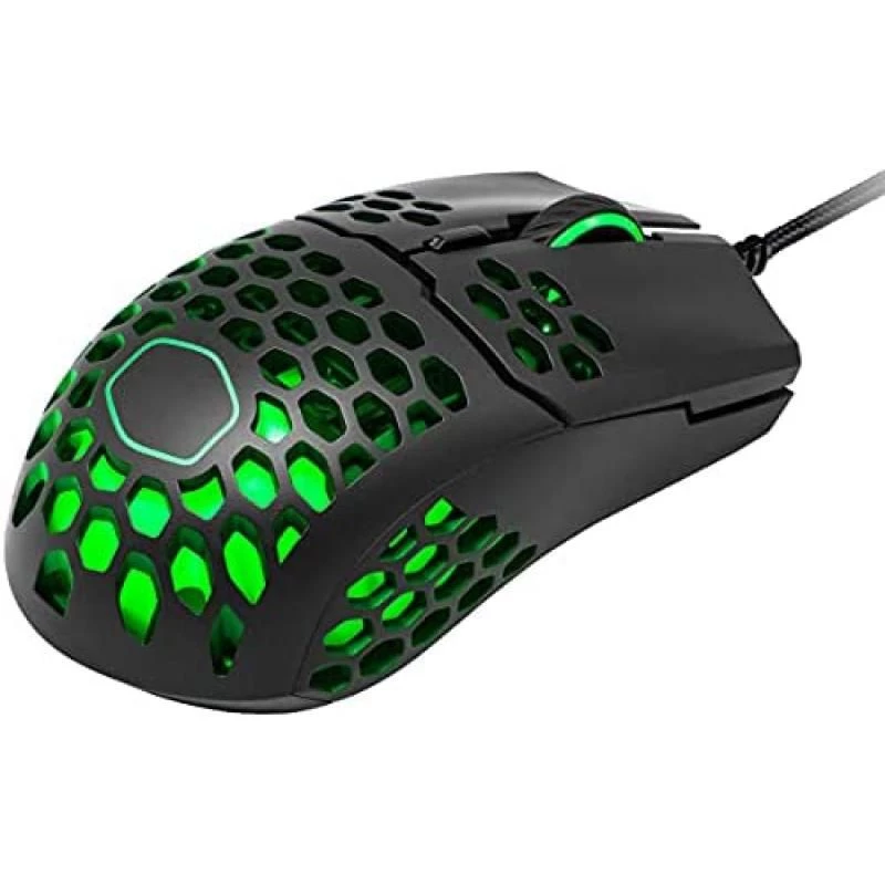 Cooler Master MM711 RGB-LED Lightweight 60g Wired Gaming Mouse - 16000 DPI Optical Sensor, 20 Million Click Omron Switches, Smooth Glide PTFE Feet, and Ambidextrous Honeycomb Shell - Matte Black 