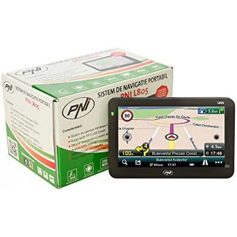 GPS navigation system PNI L805 5 inch screen, map of Europe Mireo Don't Panic + Life updates of maps 