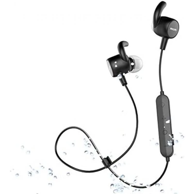 Philips Earphones SN503BK/00 Sport Headphones (Bluetooth, 6 Hours Battery Life, Built-In Heart Rate Monitor, Quick Charging Feature, Waterproof IPX5, Sweatproof) Black 