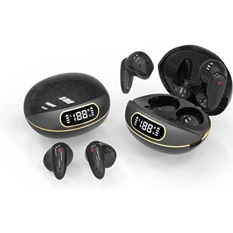 Bluetooth 5.1 Sport Earphone, IPX7 Waterproof Wireless Earphone, HiFi Stereo Bluetoth Headset with Microphone, LED Display 