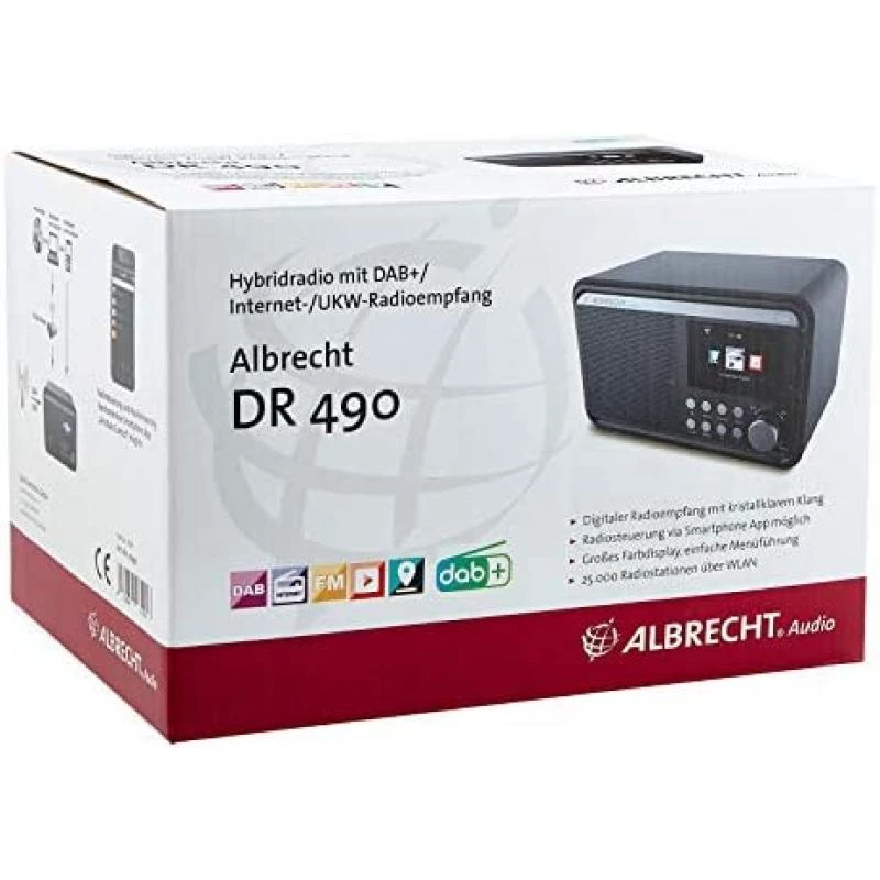 Albrecht DR 490 Digital Radio Internet/DAB+/FM with Colour Display Black 