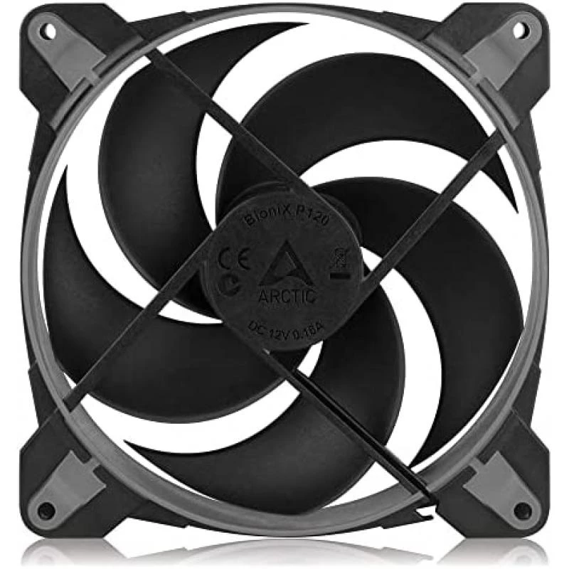 ARCTIC BioniX P120 - 120 mm Gaming Case Fan with PWM Sharing Technology (PST), Pressure-optimised, quiet motor, Computer, Fan Speed: 200-2100 RPM - Grey 