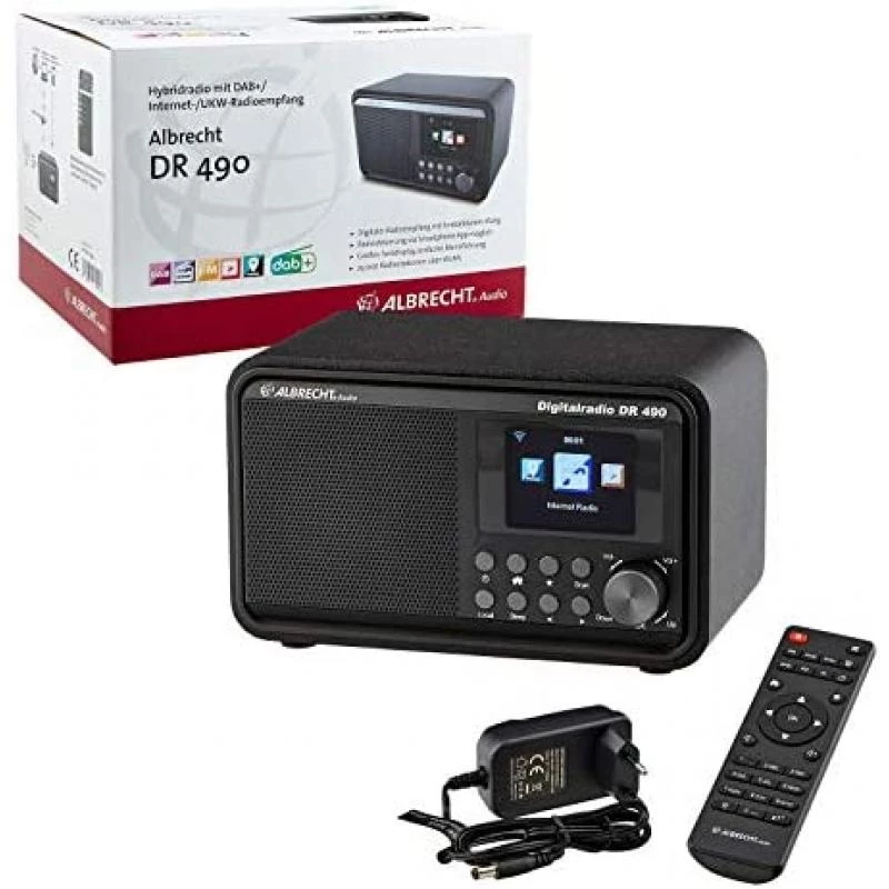 Albrecht DR 490 Digital Radio Internet/DAB+/FM with Colour Display Black 