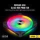 Corsair iCUE QL140 RGB, 140 mm RGB LED PWM Fan (34 Individually Addressable RGB LEDs, Speeds Up to 1,250 RPM, Low-Noise) Single Pack - Black 