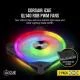 Corsair iCUE QL140 RGB, 140 mm RGB LED PWM Fans (68 Individually Addressable RGB LEDs, Speeds Up to 1,250 RPM, Low-Noise) Dual Pack with iCUE Lighting Node CORE Included - Black 