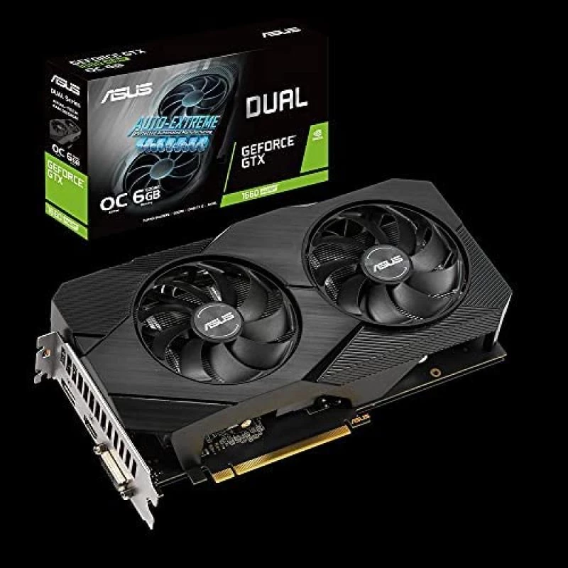 ASUS Dual GeForce GTX 1660 SUPER EVO 6GB OC Edition GDDR6 Gaming Graphics Card with Two Powerful Axial-tech Fans (DUAL-GTX1660S-O6G-EVO) 