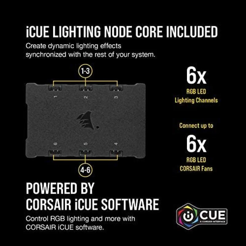 Corsair iCUE QL140 RGB, 140 mm RGB LED PWM Fans (68 Individually Addressable RGB LEDs, Speeds Up to 1,250 RPM, Low-Noise) Dual Pack with iCUE Lighting Node CORE Included - Black 