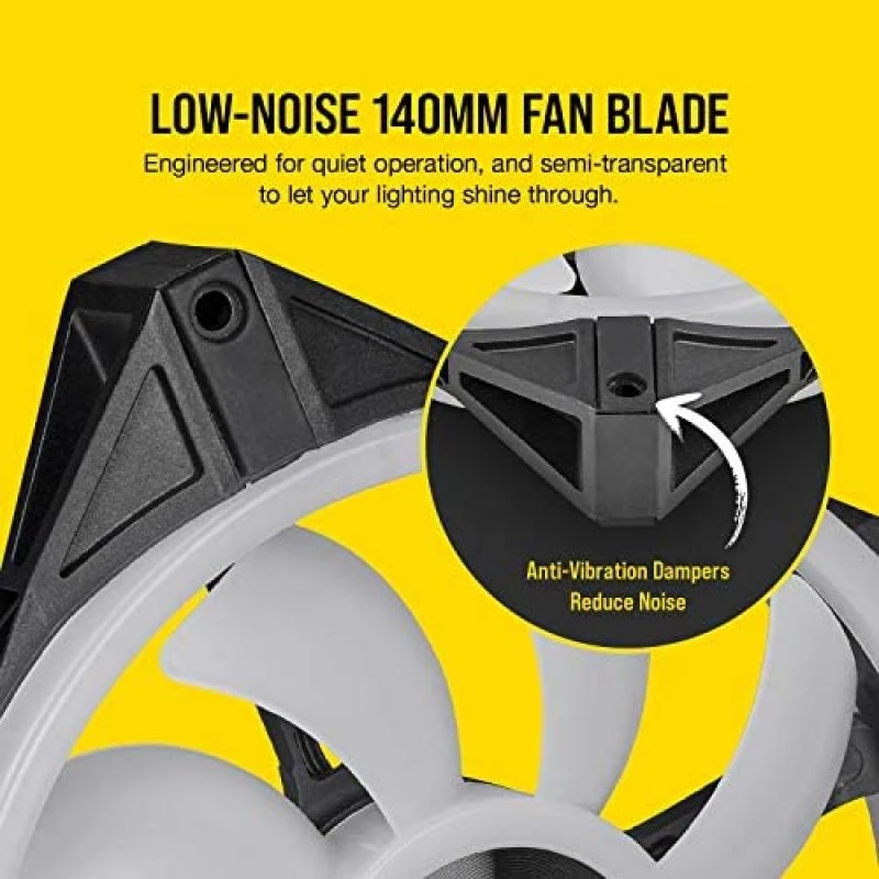 Corsair iCUE QL140 RGB, 140 mm RGB LED PWM Fan (34 Individually Addressable RGB LEDs, Speeds Up to 1,250 RPM, Low-Noise) Single Pack - Black 