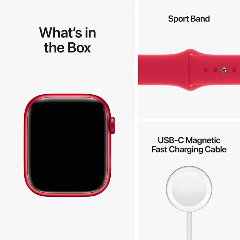 Apple Watch Series 8 (GPS, 41mm) - (PRODUCT)RED Aluminium Case with M/L (PRODUCT)RED Sport Band