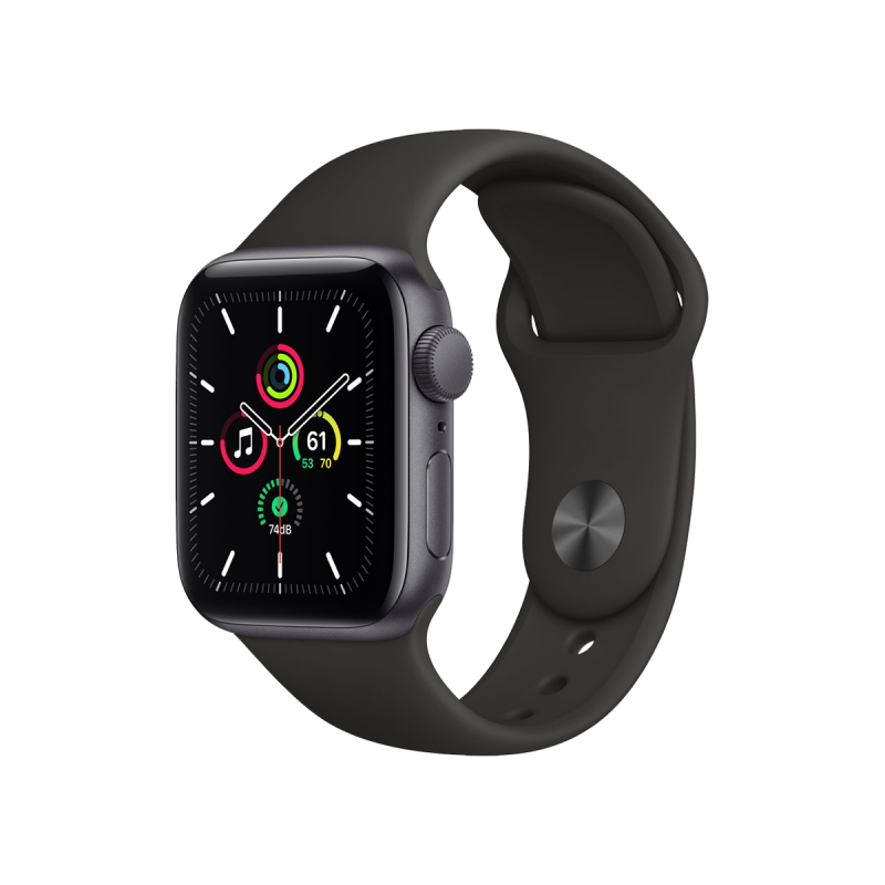 Apple Watch SE (GPS, 44mm) Space Grey Aluminium with Sports Band - Black