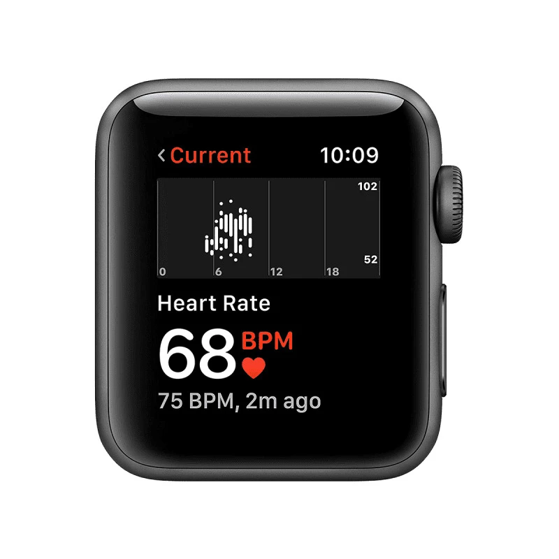 Apple Watch Series 3 (GPS, 42mm) - Smart Watch with Heart Rate Monitor - Black/Sport Band