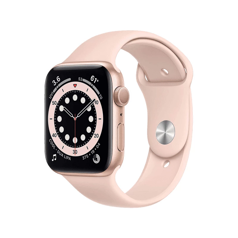 Apple Watch Series 6 (GPS, 44mm) - Gold Aluminium with Sports Band - Pink Sand